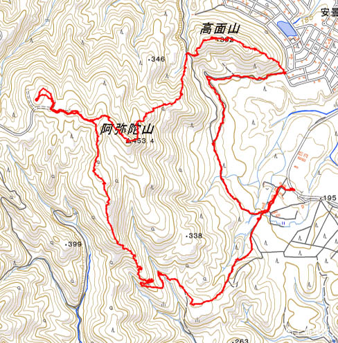 阿弥陀山登山ルート