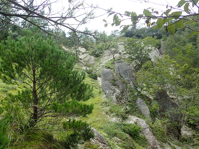 4.ニードル状の花崗岩群の涸れ谷